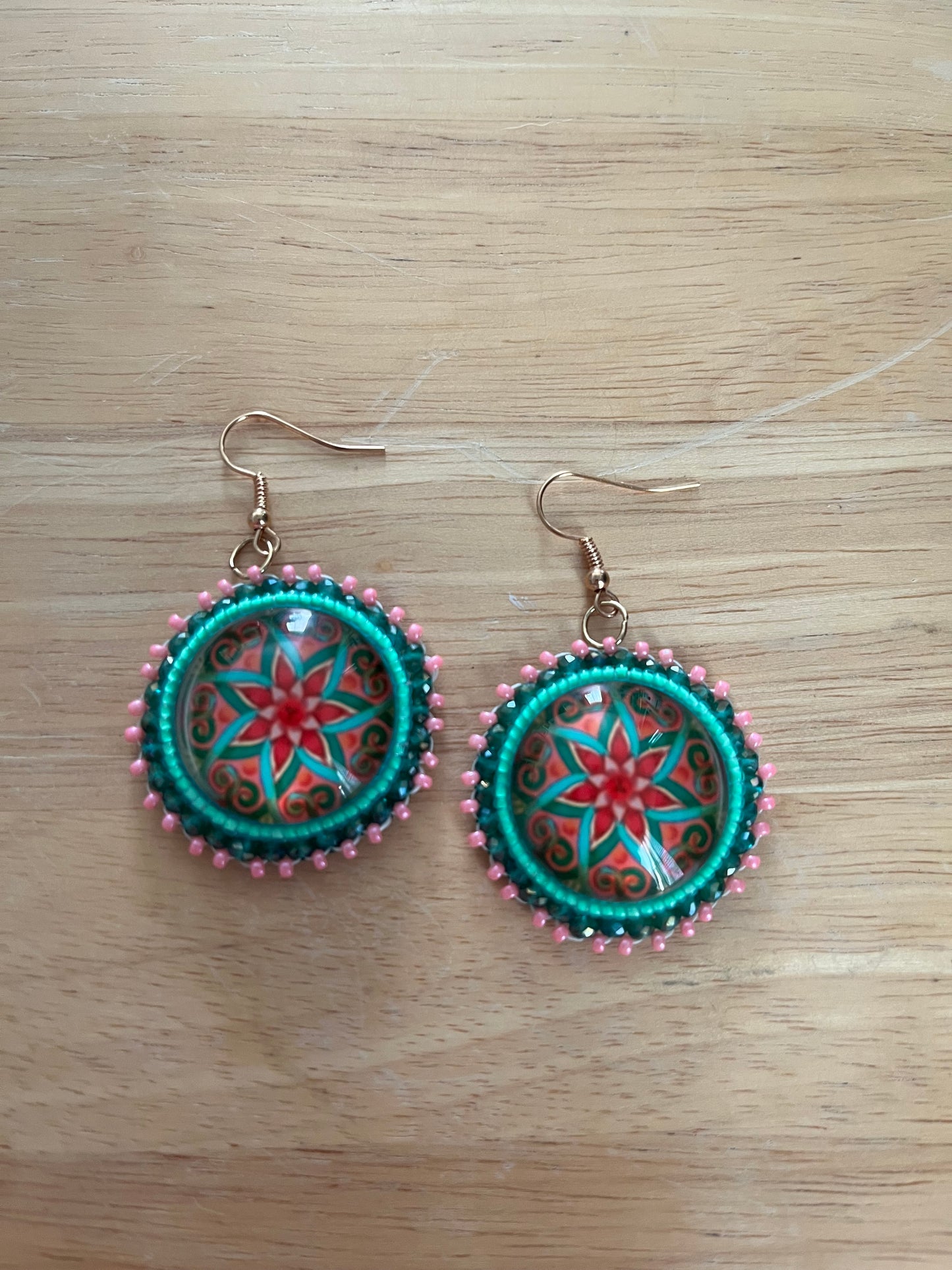 Ribbon-Star Flower Earrings