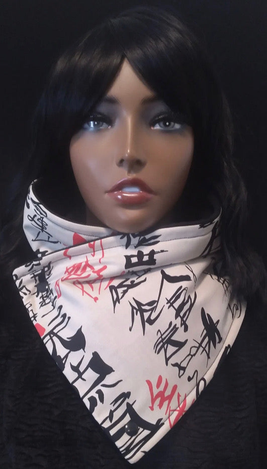 Kanji Neck Wrap Bandana Style Scarf