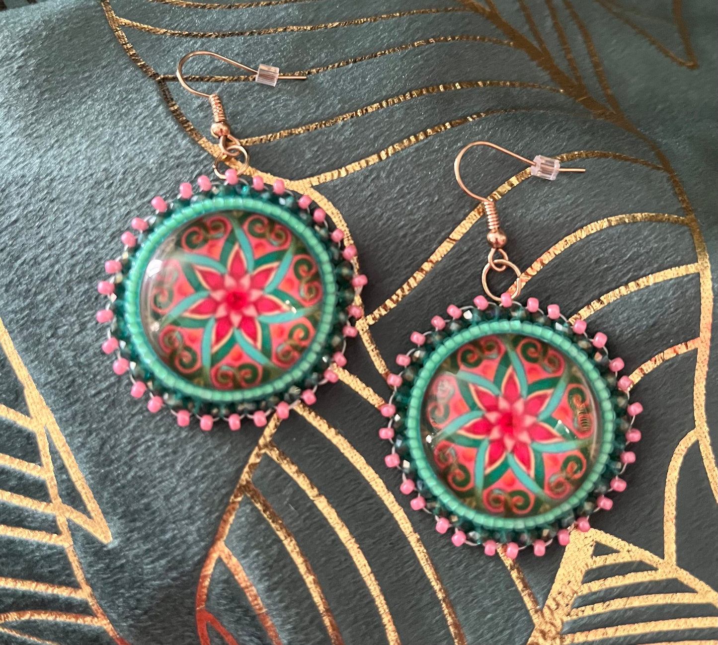 Ribbon-Star Flower Earrings